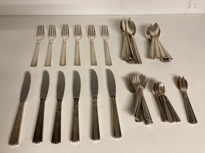 Bestik, Pletsølv, Chr. Fog, 6 personer