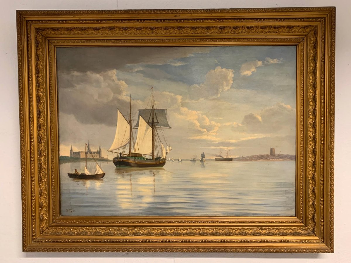 Antikt maleri Øresund fra 1886