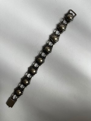 Arne Oscar Burman 1944-1964 sølv 830s armbånd art noveau.