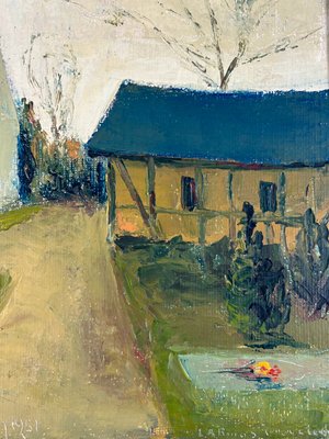 Maleri af Alfred Pedersen, motiv L. A Rings gravsted