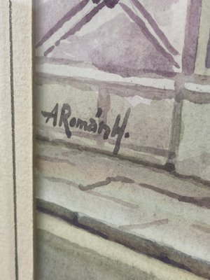 Akvarel af A. Roman 1992