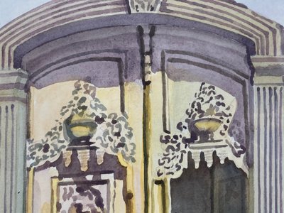 Akvarel af A. Roman 1992