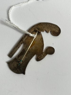 Svensk sølv og bakelit broche "valsgärde" stribe uppsala.