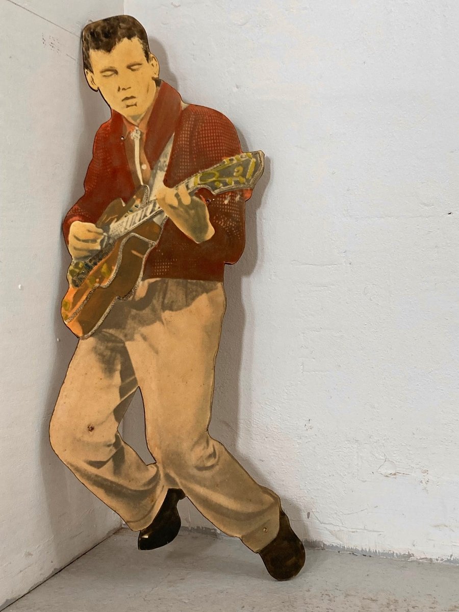 Duane Eddy figur malet på plade.