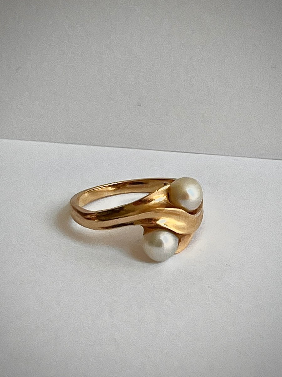 Perle ring i 14 kt guld unika af Svend Valdemar Nielsen