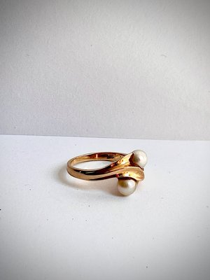 Perle ring i 14 kt guld unika af Svend Valdemar Nielsen