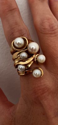 Perle ring i 14 kt guld unika af Svend Valdemar Nielsen