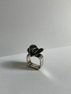 Børge Nielsen skulpturel sølv ring BN
