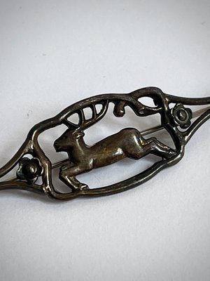 Hans Jensen sølv broche af hjort