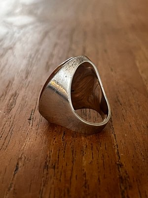 Erik Poul Fenster sølv ring med rav