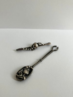 Hans Jensen sølv cigaretholder og broche
