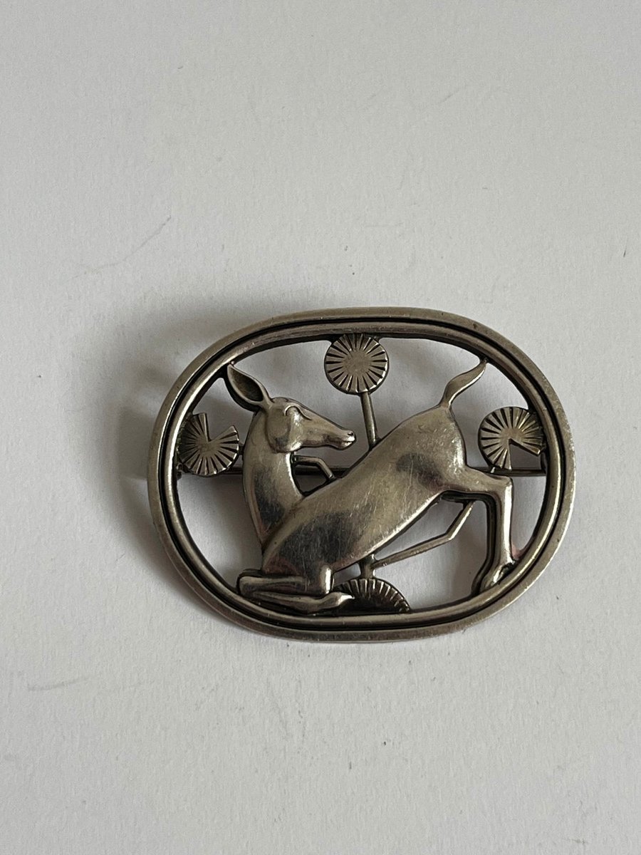Georg Jensen hjorte bambi broche i sølv nr. 256