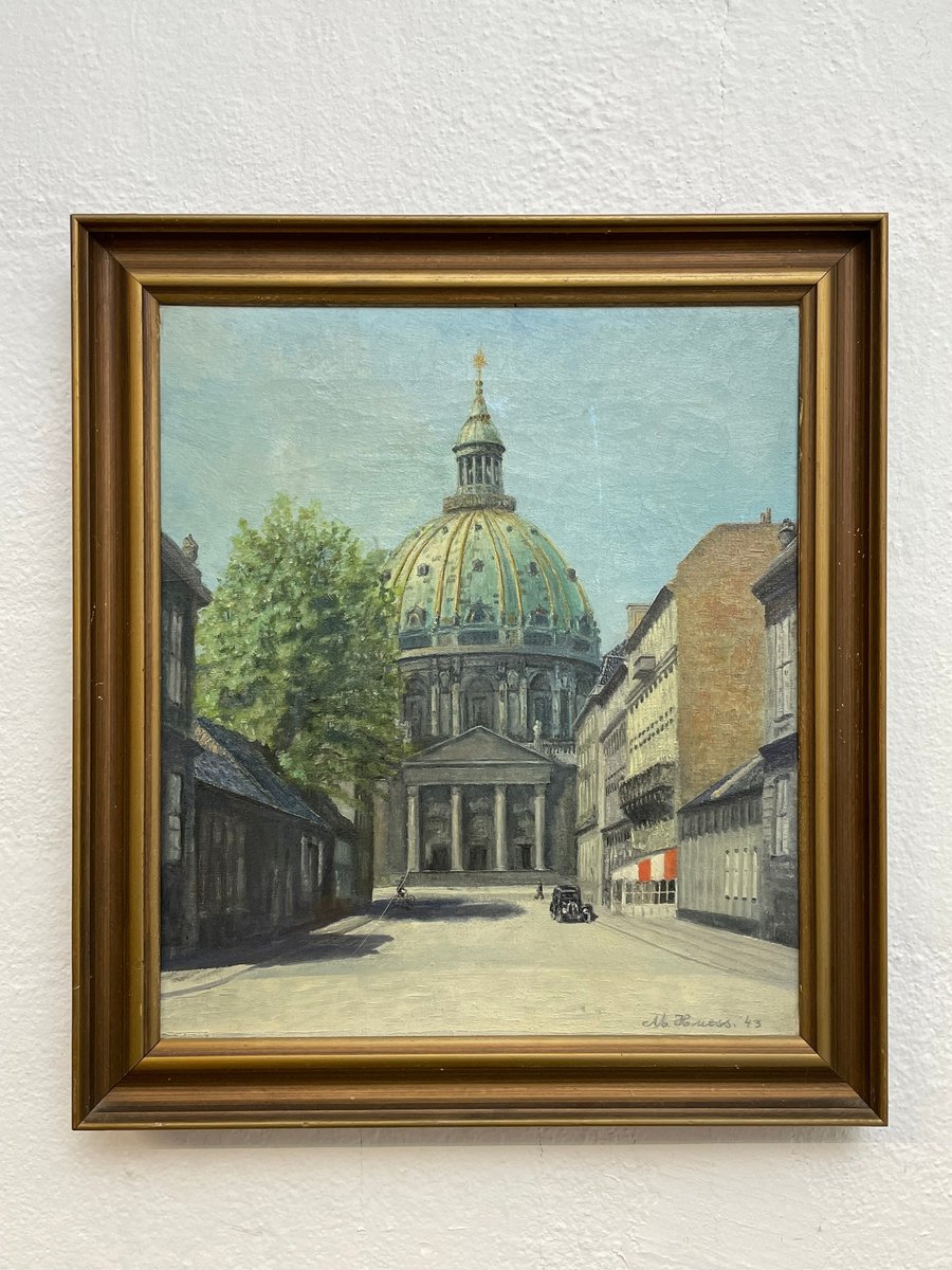 Maleri af Marmorkirken 1943