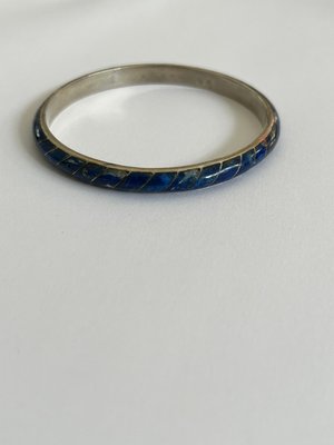 Sølv lapis armbånd