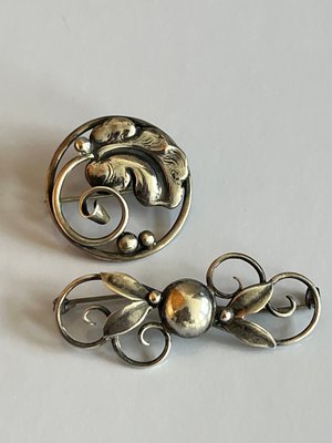 2 stk vintage sølv brocher