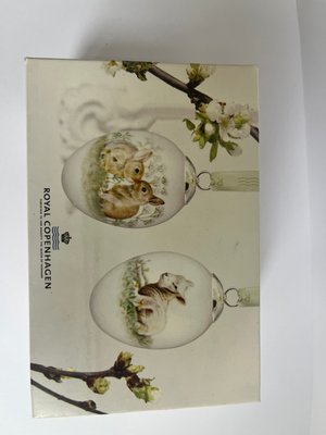 2 royal Copenhagen påskeæg lam kaniner