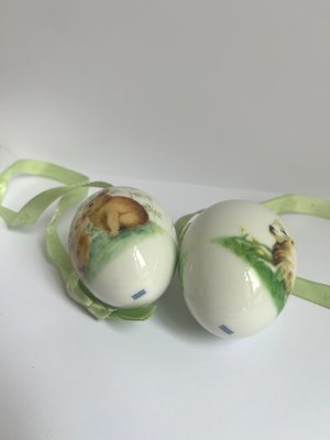 2 royal Copenhagen påskeæg lam kaniner