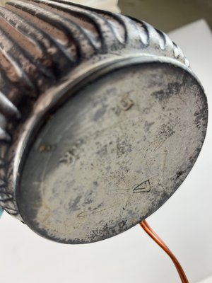 Kahler lampe med plisseskærm
