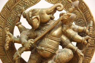 Antik hinduistisk Ganesha figur i messing