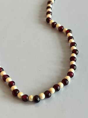Vintage Perle og granat halskæde armbånd