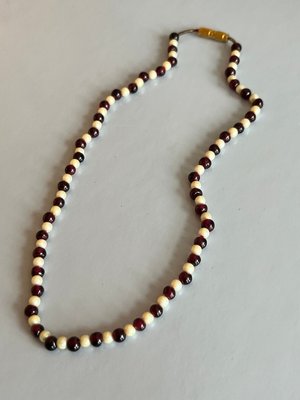Vintage Perle og granat halskæde armbånd