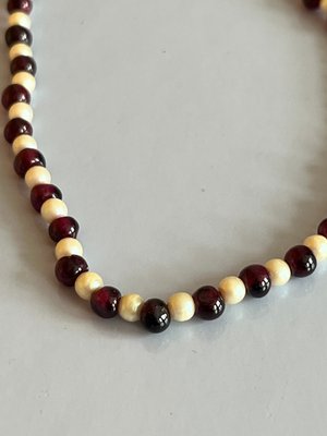 Vintage Perle og granat halskæde armbånd