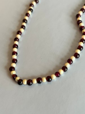 Vintage Perle og granat halskæde armbånd