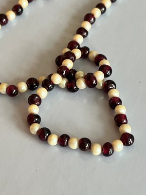 Vintage Perle og granat halskæde armbånd