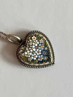 Vintage mikromosaik halskæde og broche