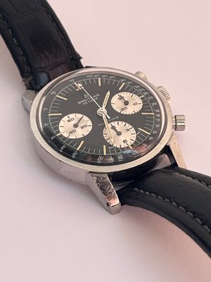 Vintage Breitling Top Time kronograf panda skive armbåndsur i stål