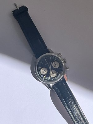 Vintage Breitling Top Time kronograf panda skive armbåndsur i stål