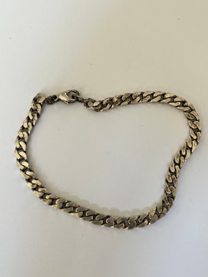 HS sølv armbånd i flad panserkæde