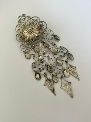 Vintage filigran sølv broche