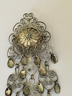 Vintage filigran sølv broche