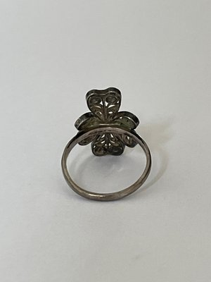 Volmer Bahner sølv filligran blomster ring