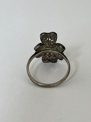 Volmer Bahner sølv filligran blomster ring
