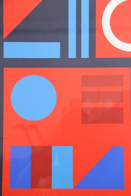 Jette Thyssen geometrisk serigrafi signeret nummereret 1983