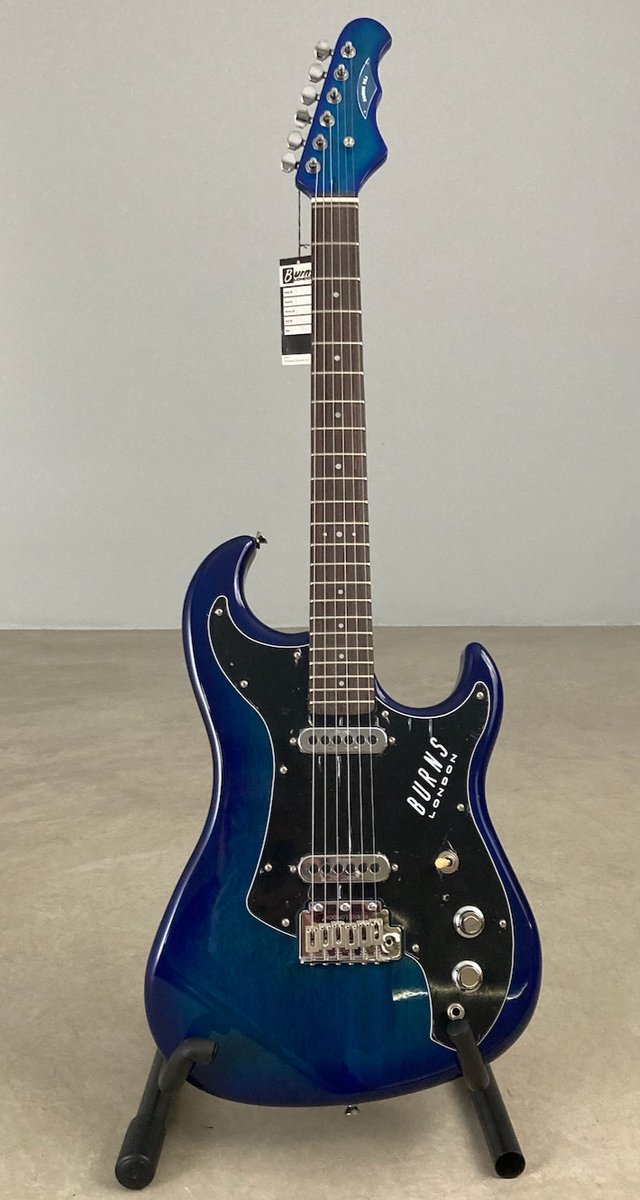 Burns London SSJ Elguitar Transparent Blue Finish