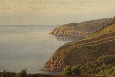 J.H. Brandt Monumentalt oliemaleri af Hammershus Bornholm 1891