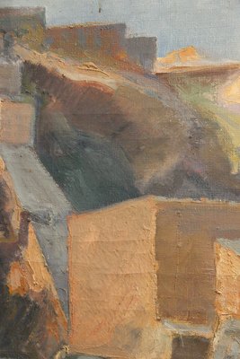 Abstrakt geometrisk landskabsmaleri