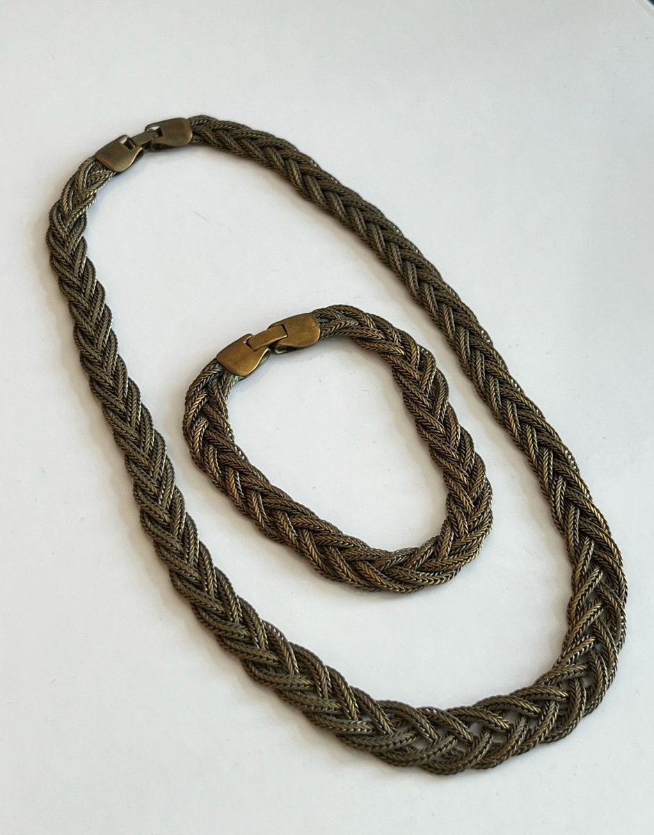 Bronze smykke sæt af armbånd og halskæde