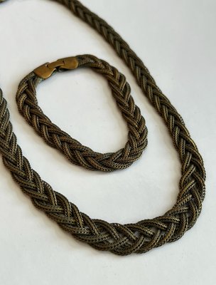 Bronze smykke sæt af armbånd og halskæde