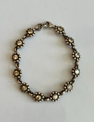 Sølv blomster armbånd