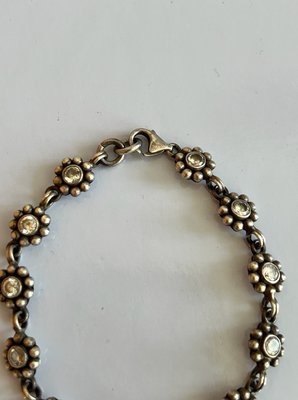 Sølv blomster armbånd