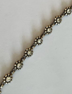 Sølv blomster armbånd