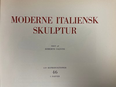 Kunstbog af Moderne Italiensk Skulptur
