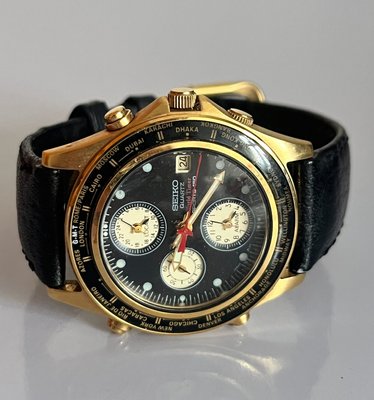 Vintage Seiko Sports 150 World Time Alarm 5T52-6A10 , Quartz, Japan
