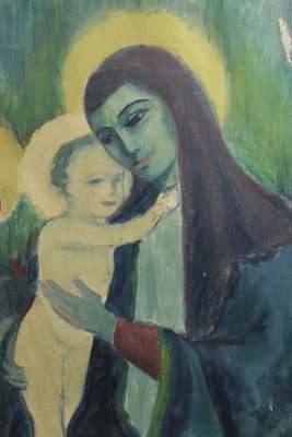 Emil Dyrberg-Petersen "Madonna and Child", oliemaleri 1957