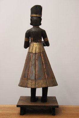 Vintage indisk træfigur