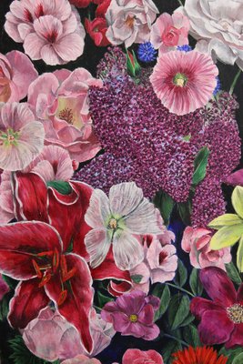 Farverigt blomster maleri